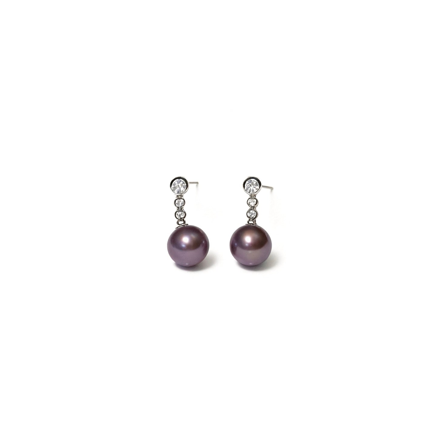 Freshwater Purple Pearl Cora Earrings