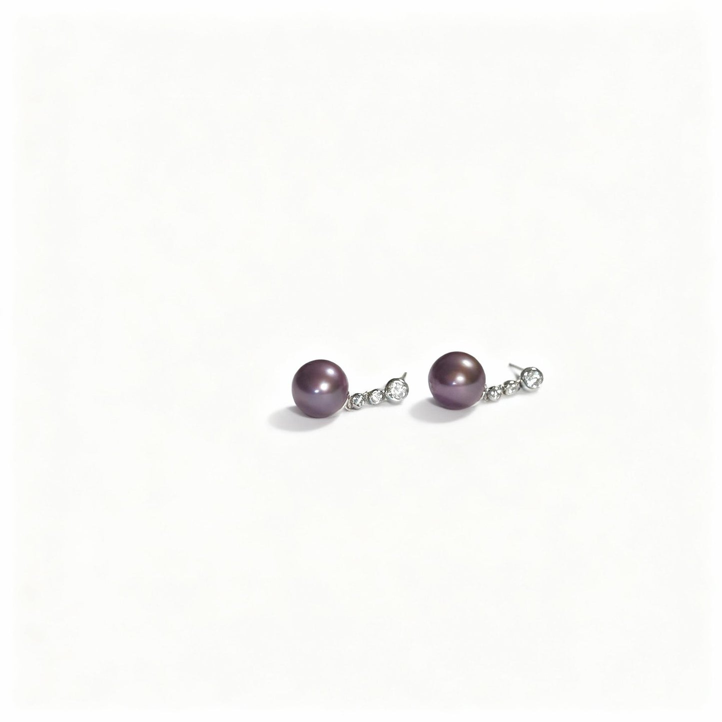 Freshwater Purple Pearl Cora Earrings